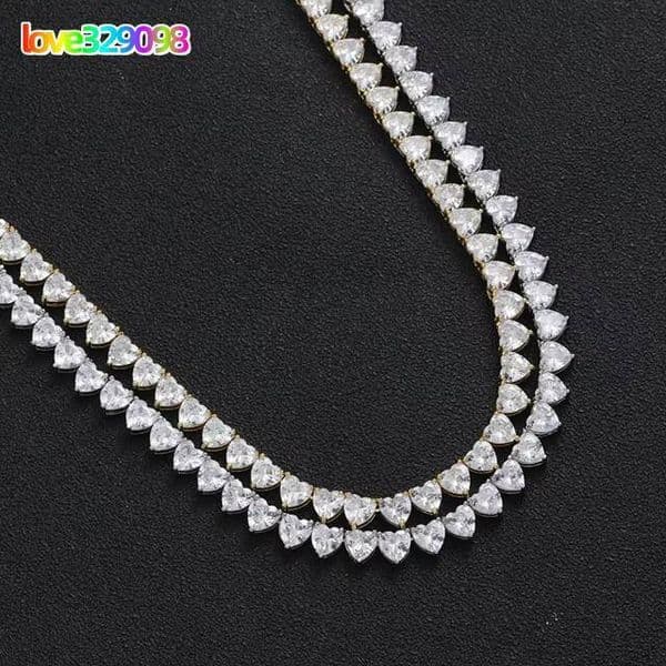 2026 New 6mm Tennis Chain Necklace with Diamond-like Moissanite Gold Plated 925silver VVS Moissanite Main Stone Iced Out Heart Tennis Necklace-for Gifts
