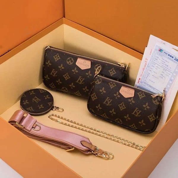 Women Fashion Bags Handbag woman Original Box Date code clutch shoulder messenger cross body serial number Purse three in one flower Crossbody Bag wallet 09