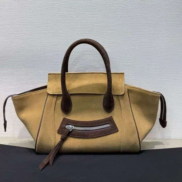 100% Real Suede Leather Women Totes New Luggage SMILEY Bag Natural Calfskin Swade Shoulder Bags Vintage Handbag Fashion top Quality Winter Classic Crossbody Bags