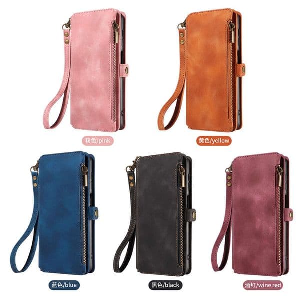 Suitable for Samsung A17 A37 Phone Leather A16 Zipper Wallet Note 20 New Flip Cover Protective Case