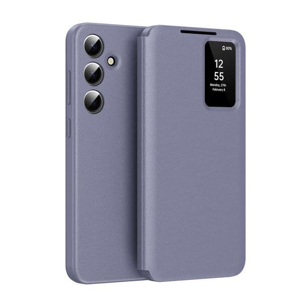 Suitable for Samsung S26Ultra phone A17, flip-free answering, S25FE smart view window, 24P card slot leather case
