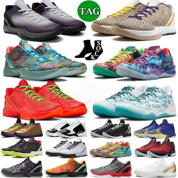 Mamba 6 6s Basketball Shoes Protro Kobeshoes Venice Beach Pink Del Sol Trainers Dark Knight Sneakers Durable Reverse Grinch Design