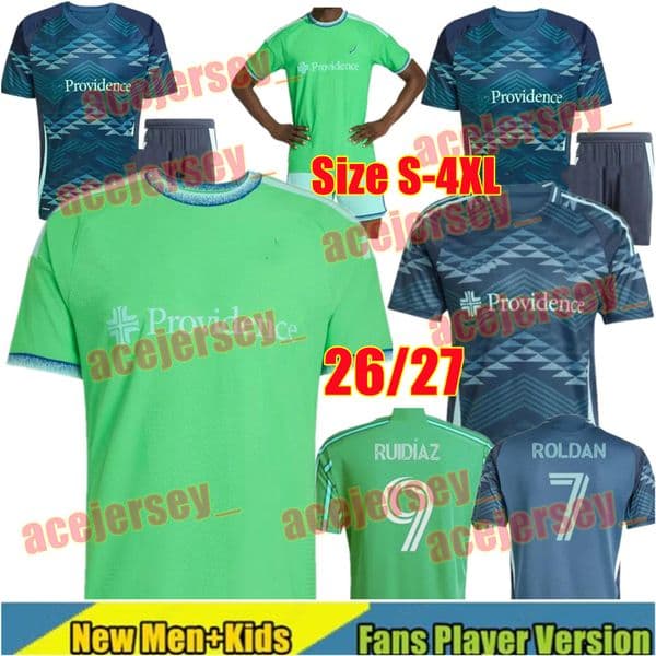 26 27 Seattle Soccer Jersey Pre-Match Men 2026 2027 Football Shirt Primary Home Red Away NOUHOU DE LA VEGA MORRIS ROLDAN LODEIRO ARRIOLA FERREIRA Training man kids kit