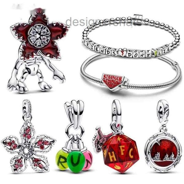 2025 NEW HOT Toys Stranger Things 925 Sterling Silver Charms Beads Fit Womens S925 Snake Stranger Things Bracelet DIY Jewelry Pendant Gifts