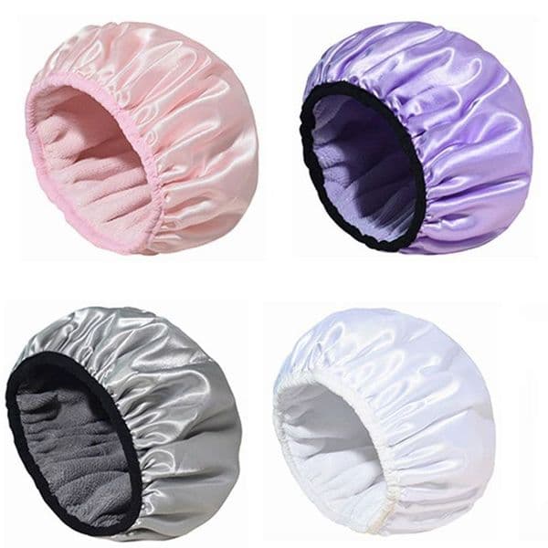 Solid Color Shower Cap Waterproof Bath Hat Three Layer Women Supplies Printing Hair Cover Bathroom Accessories Shampoo Fume-proof Caps HZ163