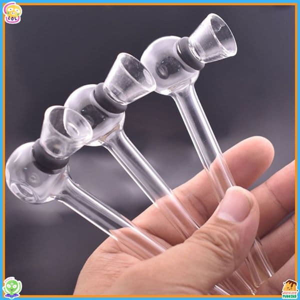 Thick heady 4inch Glass Smoking Oil Burner Pipes Smoke Straight Tube tobacco dry herb Pipe Water Hand Nail Tips Transparent with glass smoking funnel