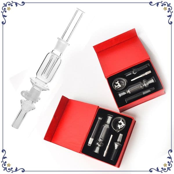 Wholesale 10mm Glass Collector kit Concentrate Smoke hand Pipes with glass Tip Nail Straw for smoking water Oil burner bong pipe