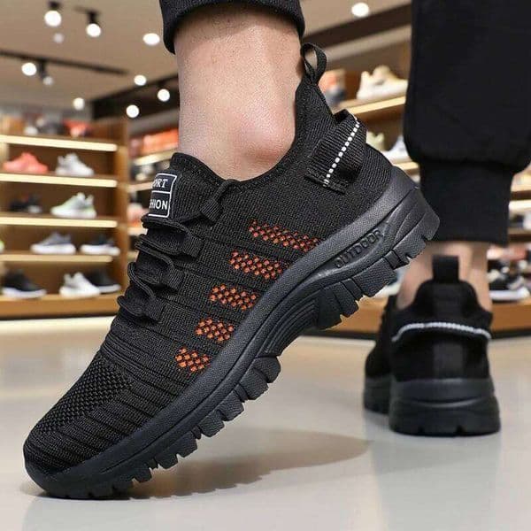 Black Men's Hiking Urban Comfortable Running Casual Shoes for Versatile Style Breathable Outdoor Sneakers Men