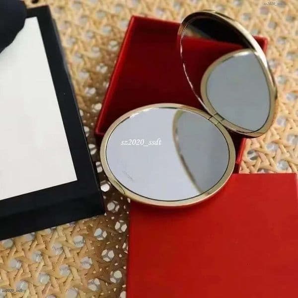 New Miroir Double sided Double Mirror DUO Makeup Mirror WIth Dusk Bag Compact Mirror Makeup Tool