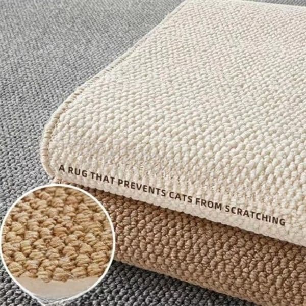 Pet Friendly Area Rug Waterproof Stain Resistant Anti Scratch Carpet for Living Room Bedroom Entryway Easy to Clean Linen Look Floor Mat