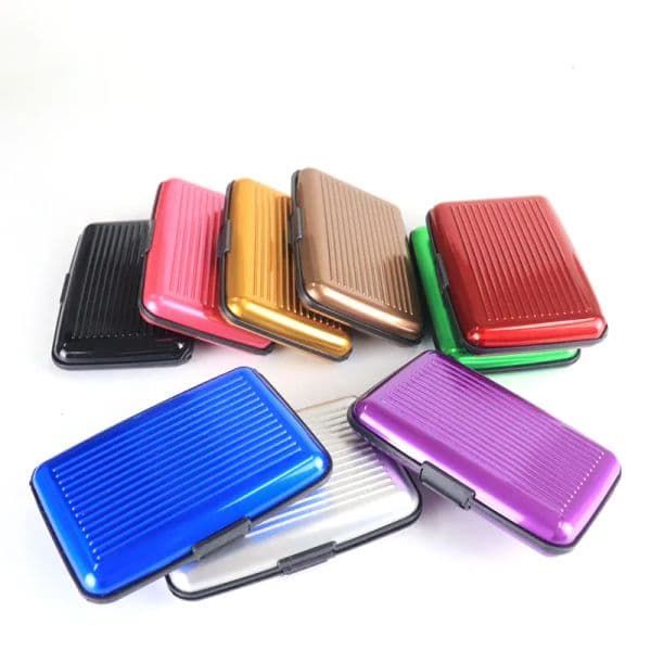 Aluminum Alloy Mini Briefcase Card Holders Color Anti-Magnetic Card Box Protable Cover Case Upscale Stripe Resistant Aluma Wallet