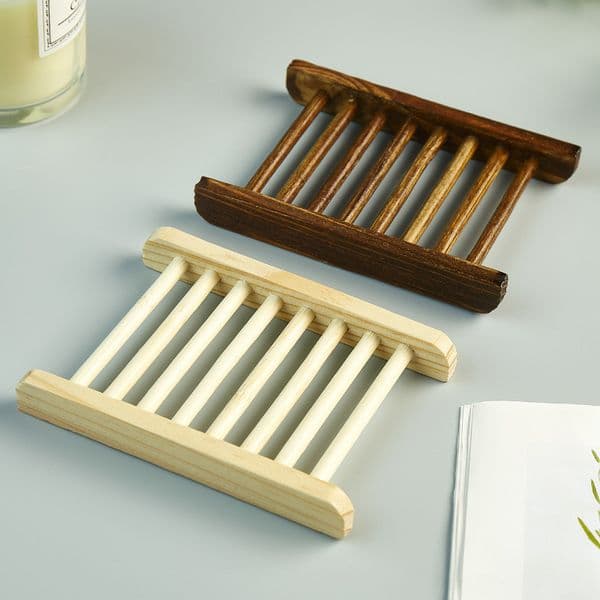 Natural Bamboo Trays Wholesale Wooden Soap Dish Wooden Soap Tray Holder Rack Plate Box Container for Bath Shower Bathroom