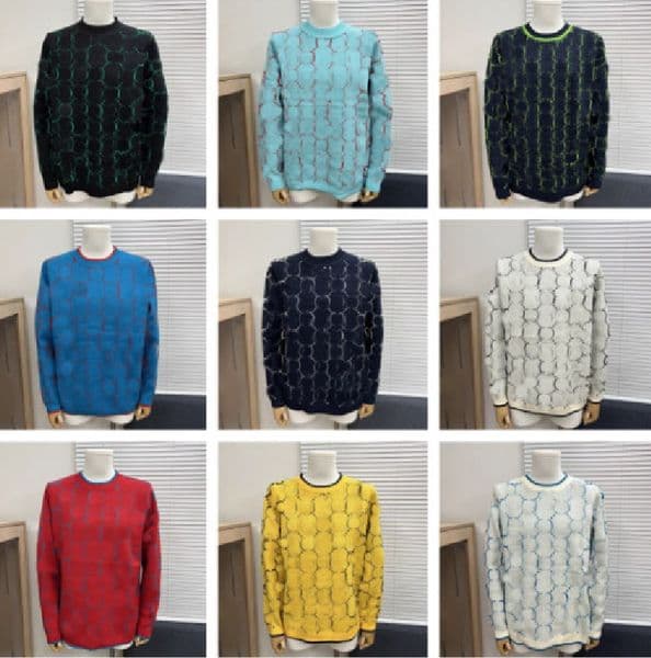 Men's Jacquard Sweaters designer Round Neck Long-Sleeved Wool Knit Pullover Autumn Winter New Business Casual Sweater high end Sweatshirts
