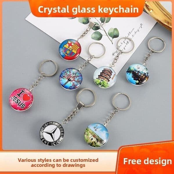 Time Gemstone Crystal Color Printing Keychain Constellation Pendant Travel Souvenirs School Bag Ornaments hot-sale products High quality