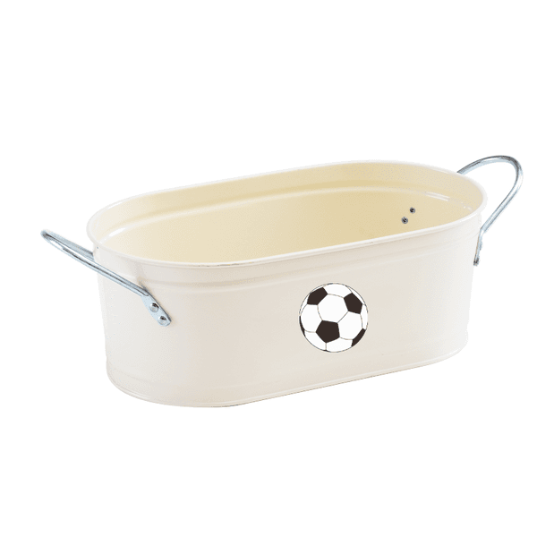 Custom Cream White Galvanized Ice Bucket with Stainless Steel Scoop, Large Beer Chiller Tub for 2026 World Cup Party, Retro Drink Cooler for Football Fans & Barware