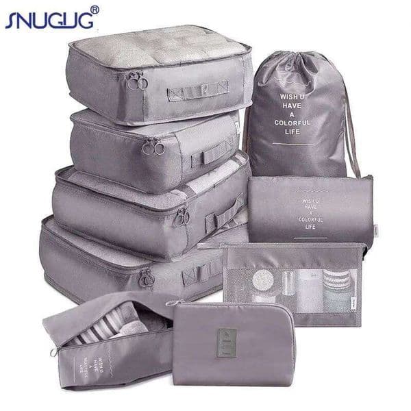 6/8/9pcs/Set Travel Bags Suitcase Packing Set Storage Cases Luggage Organizer Clothes Bra Shoe Tidy Pouch Bag 26H0226