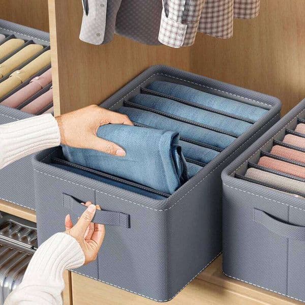 Thickened Pants Storage Box Foldable 9/7/6 Grids Organizer for Jeans Sweatshirt Shirt Wardrobe Organizers of Cabinets and Drawer 26H0226
