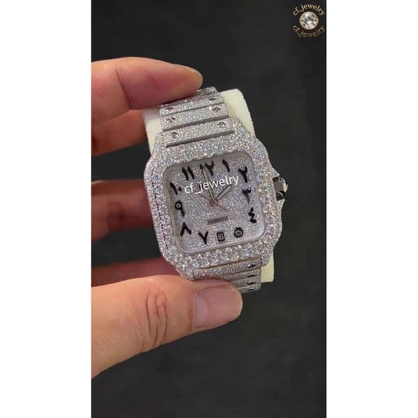 High-Quality VVS1 Moissanite Iced Out Watch for Men & Women, Automatic Self-Winding Movement, Noctilucent Luxury Designer Watch, Wholesale Price Fast Shipping