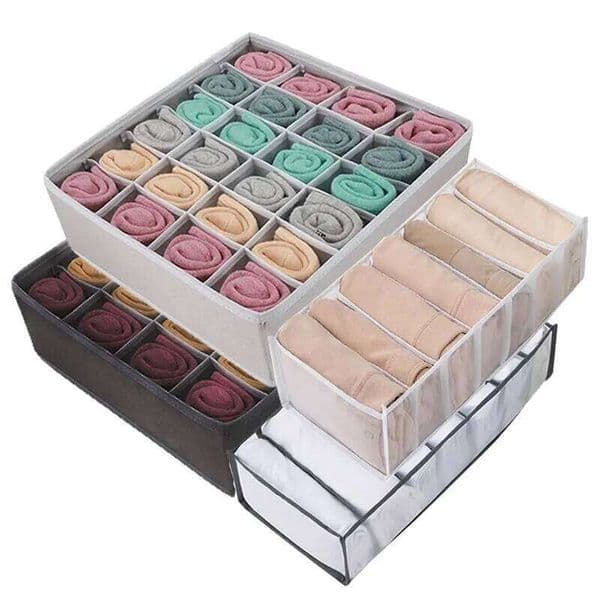 24 Lattice Non Woven Socks Briefs Underwear Storage Collapsible Belt Ties Organizers Box Wardrobe Cabinet Divider Boxes 26H0226