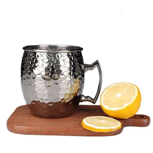 Wholesale Stainless Steel Cocktail Mug with Dimpled Texture Electroplated Beer Cup for World Cup Barware Luxury Metal Party Glass for Champagne Wine Iced Coffee