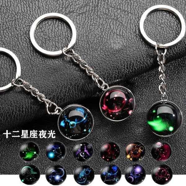 Twelve Constellations Luminous Keychain Student Couple Key Chain Bag Pendant Graduation hot-sale products
