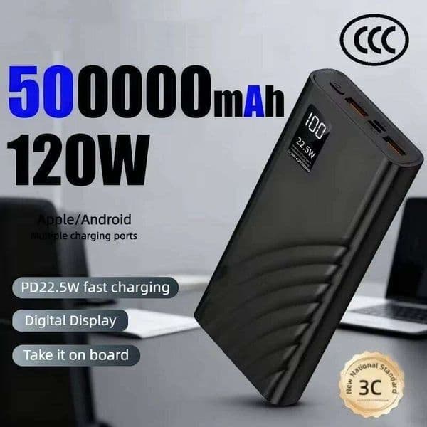 120W Super Fast Charging Power Bank 50000mAh High Capacity Digital Display External Battery For iPhone Android 2025 H260227