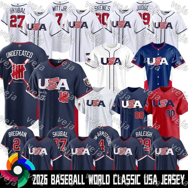2026 World Classic Team USA Baseball Jersey Tarik Skubal Aaron Judge Mason Miller Logan Webb David Bednar Harper Mookie Zack Wheeler