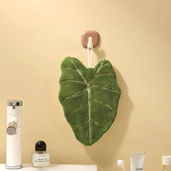 Bestseller Soft Double-layer Leaf Style Towel Thickened Absorbent Hanging Hand Cloth Speed Dry Handkerchief Rag for Kitchen Bathroom ddmytues