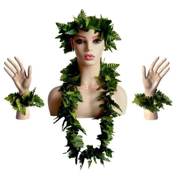 Bestseller 1set Kids' Necklace Dance Party Tropical Flower Bracelet Wreath Silk Beach Theme Set Supplies Pool ddmytues