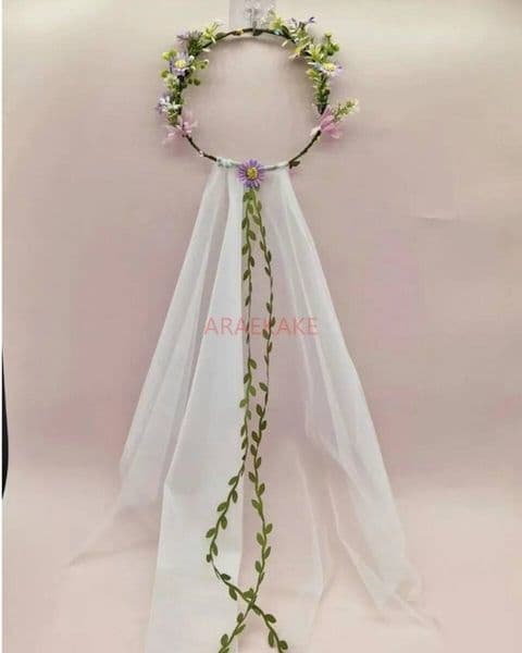 Bestseller Beach Vacation Bridal Headcloth Vine Flower Wreath Cloak Hair Accessories ddmytues