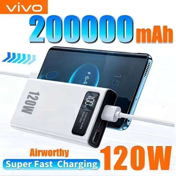 500000mAh 120W Bank Fast Charging Portable Mobile Power Digital Display Large Capacity External Battery For IPhone H260227