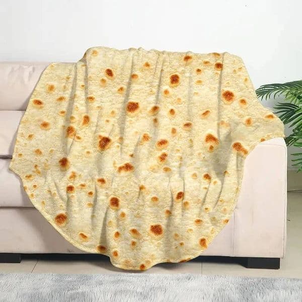 Bestseller 1pc Soft Warm Mexican Tortilla Print Flannel Blanket for Couch, Sofa, Office, Bed, Camping, and Traveling ddmytues