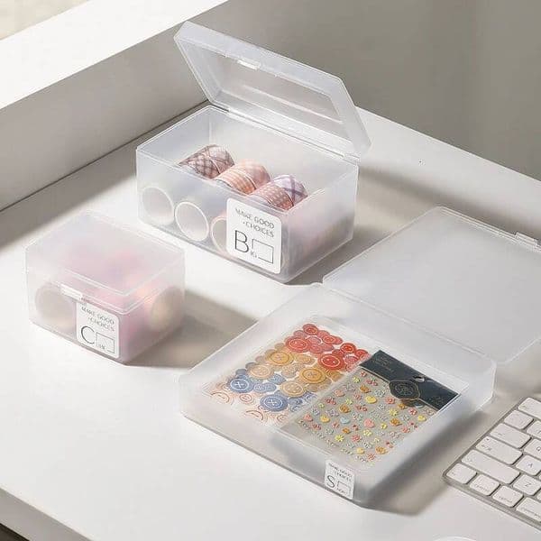 Bestseller 1pc Empty Transparent Box Photos Small Card Classification Desktop Drawer Organizer Stationery Storage Container ddmytues