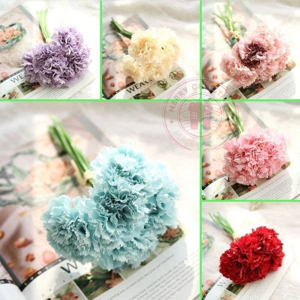 Bestseller 26cm Holding Mother's Day Carnation Bouquet Imitation Flowers Home Decoration Wedding Room Decor Fake Flower Supplies ddmytues