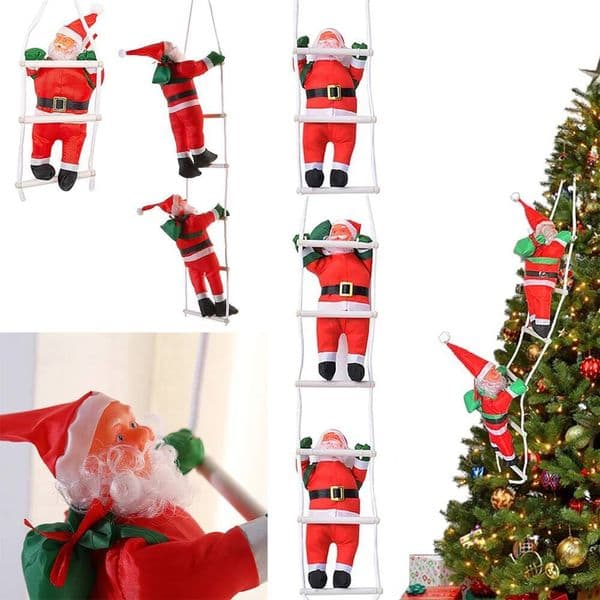 Bestseller Christmas Santa Claus Climbing Ladder Ornament for Xmas Tree Home Decoration Hanging Doll Navidad New Year Gift Favor ddmytues