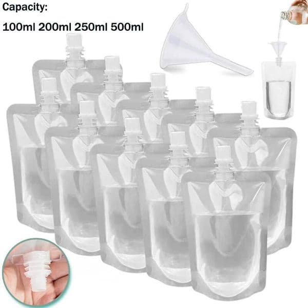 Bestseller 100ml-500ml Travel Spout Pouches Transparent Plastic Bags Sealed Juice Storage Beverage Ice Cold Drink Pouch Portable ddmytues
