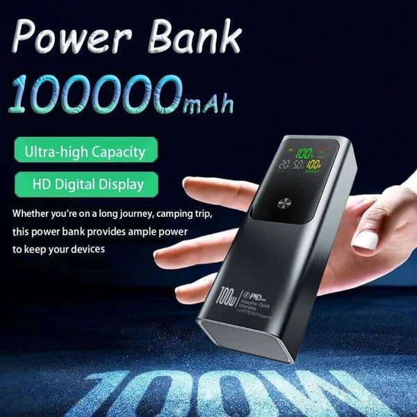 100W PD Power Bank 100000mAh External Battery High Capacity Fast Charging Portable Charger Powerbank For Laptop iPhone H260227