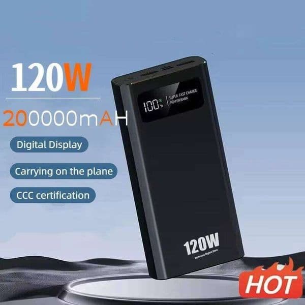 120W 200000mAh Bank Super Fast Charge Large Capacity Portable External Battery CCC Mobile Power For Iphone H260227