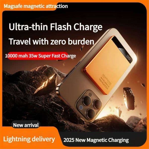 Thin 5000mAh Magnetic Wireless Power Bank 20W Wired Charging Portable Powerbank External Battery For iPhone17 16 Pro Max H260227