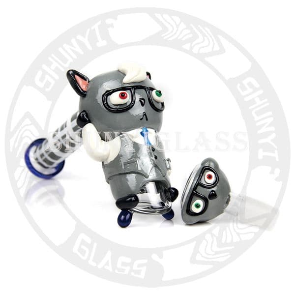 3D Wolf Designes Big Size Hammer Glass Hand Pipe 6 Arm Tree Perc Tobacco Smoking Pipes Bubbler