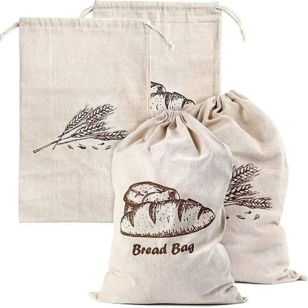Bestseller Natural Linen Reusable Drawstring For Loaf Artisan Food Storage Bread Bag ddmytues