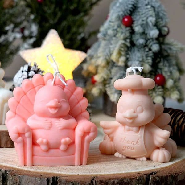 Bestseller Seated Chicken Silicone Scent Candle Smile Turkey Plaster Resin Mold DIY Animal Handmade Craft Thanksgiving Christmas Decor ddmySat