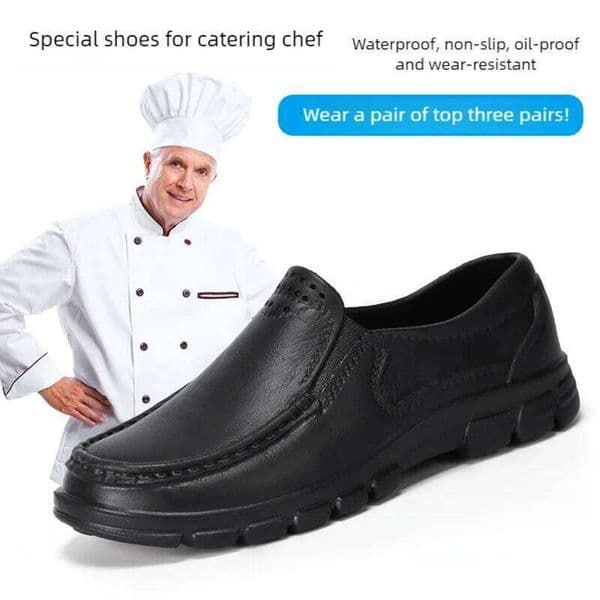 Chef four seasons new anti slip oil resistant plus size business casual men's work EVA shoes fashion comfort soft soled