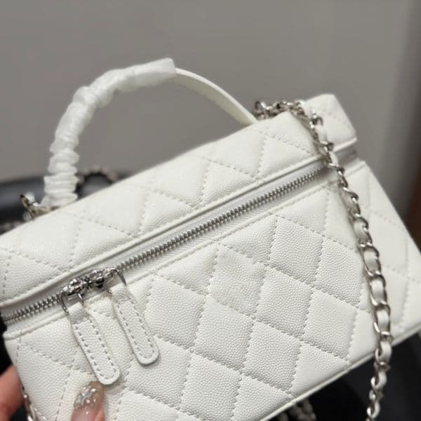 Women's designer bag caviar leather diamond plaid shoulder chain bag hardware magnetic buckle star lunch box bag handbag fashion cosmetic bag