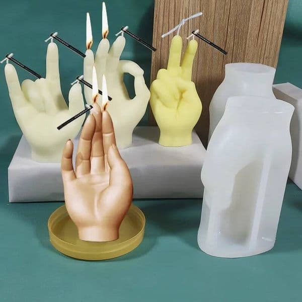 Bestseller 1pcs Silicone 3D Finger Gesture Candle Gypsum Soap Crafts Resin Manufacturing Mold DIY Chocolate Cake Baking Tools ddmySat