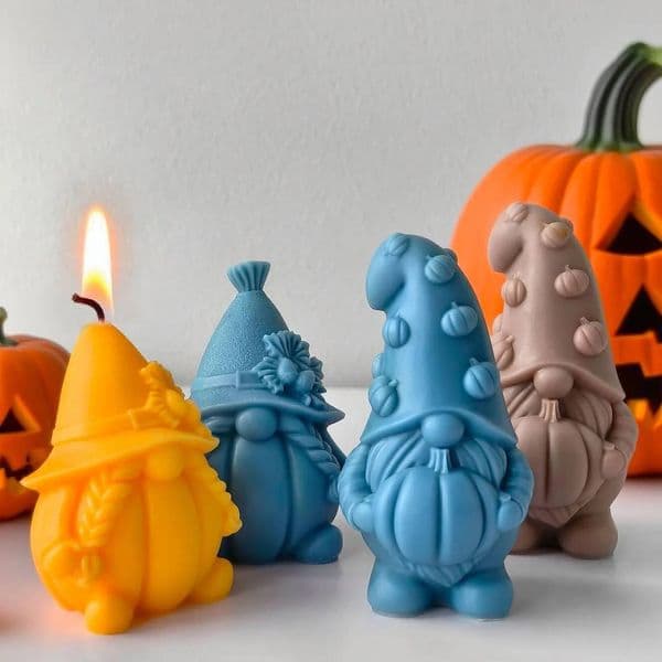 Bestseller Halloween Pumpkin Gnome Candle Mold DIY Aroma Wax Plaster Resin Spooky Decor Gift Craft Party Favors ddmySat