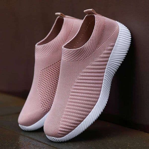 New Pink Soft Sneakers Lightweight And Comfortable Slip On Lazy Loafers Walking Shoes For Women Size 36-42