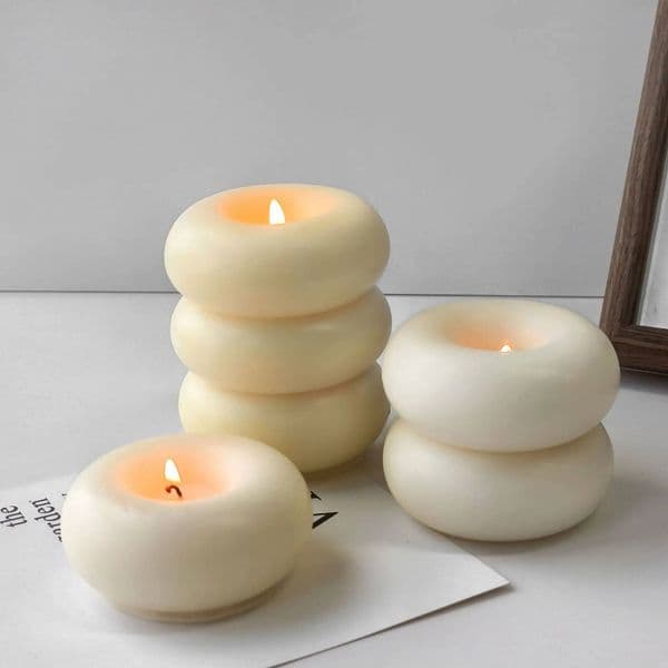 Bestseller Handmade Aroma Geometric Stack Donut Plaster Resin Ornament Silicone Mould Candle Making Supplies ddmySat