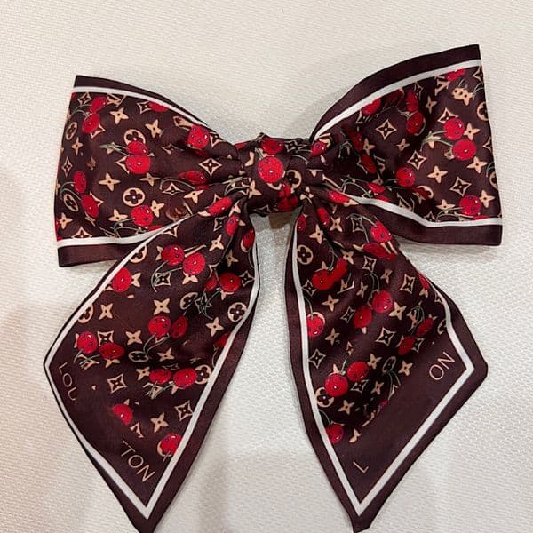 Designer Hair Clips Vintage headband summer Cherry print bow band women's hair accessories 3 Colors