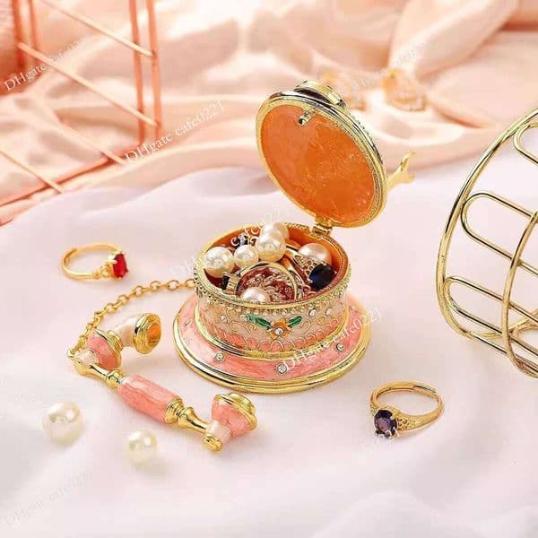 Wholesale Jewelry Pendant Box Designer Jewelry Box Festival Children's Day Gift Vintage Telephone Enamel Jewelry Box Ring Necklace Jewelry Storage Box Nice Gift